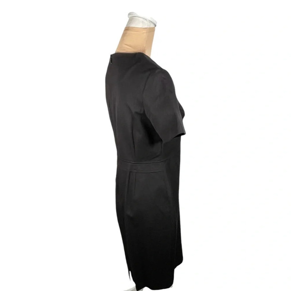 Banana Republic NEXT TAILORING BLACK SHORT SLEEVE STRETCH MIDI SHEATH DRESS - Picture 2 of 10